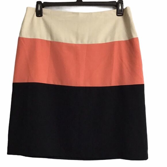 Kasper Color Block A-Line Suiting Knee Skirt Sz 12 - Picture 2 of 9